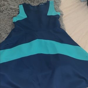 Dark blue and mint green dress